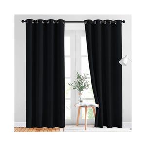 NICETOWN Black Out Curtains for Bedroom 84 inches Long  Light Reducing Thermal Insulated Solid Grommet Curtains/Panels/Drapes for Living Room (Set of 2, W52 x L84)