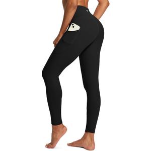 IUGA High Waist Yoga Pants with Pockets, Leggings for Women Tummy Control, Workout Leggings for Women 4 Way Stretch (XX-Large, Black)