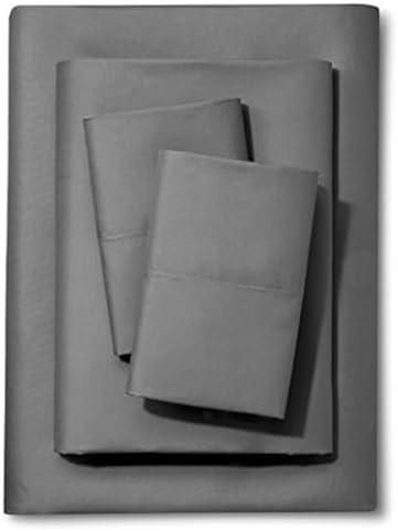 Full XL 100% Microfiber Double Brushed Sheet Set - Extra-Soft, Breathable & Wrinkle-Free - 15" Deep Pockets, 54" x 80" - Ideal for Extra Long Full Beds - 4PC Set (Full XL, Dark Grey)