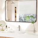 24" x 36" Bathroom Mirror Black Bathroom Mirrors for Over Sink Modern Bathroom Vanity Mirror for Bedroom Entryway or Living, Metal Framed HD Tempered Glass Room Horizontal or Vertical