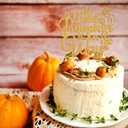 2 x A Little Pumpkin is On The Way Cake Topper, Welcome Little Pumpkin Cake Decor, Fall Autumn Baby Shower/Halloween Thanksgiving Baby Gender Reveal Party Decorations Supplies, Gold Glitter