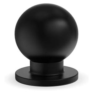 homdiy 5 Pack Black Cabinet Knobs, Kitchen Drawer Handles Round Ball Matte Hardware for Dresser, 1 Inch Single Hole Pulls