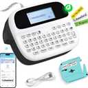 Label Maker Machine with-Tape, Rechargeable Label Maker Waterproof-Labels, Backlit Bluetooth Labeler, M950 12mm Portable Labeling Maker for Home Organization Office School Teacher Supplies