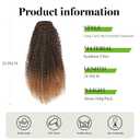 Drawstring Ponytail Extension for Women Afro Kinky Curly Synthetic 26 Inch Long Ombre Brown Pony Tails Hair Pieces for Quick Secure Hairstyle Daily Use