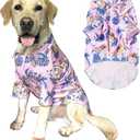 Dog Hawaii Shirt Coconut Tree Prints Polo T-Shirts Breathable Cool Beach Style Summer Dog Clothes for Large Dog Boys Girls Shirtt (3X-Large,Pink)
