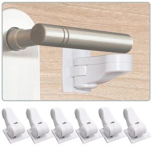 Child Proof Door Lever Locks (6 Pack) Baby Proofing Door Handle Locks with Adhesives, No Drilling Child Safety Door Locks for Protecting Kids and Toddler
