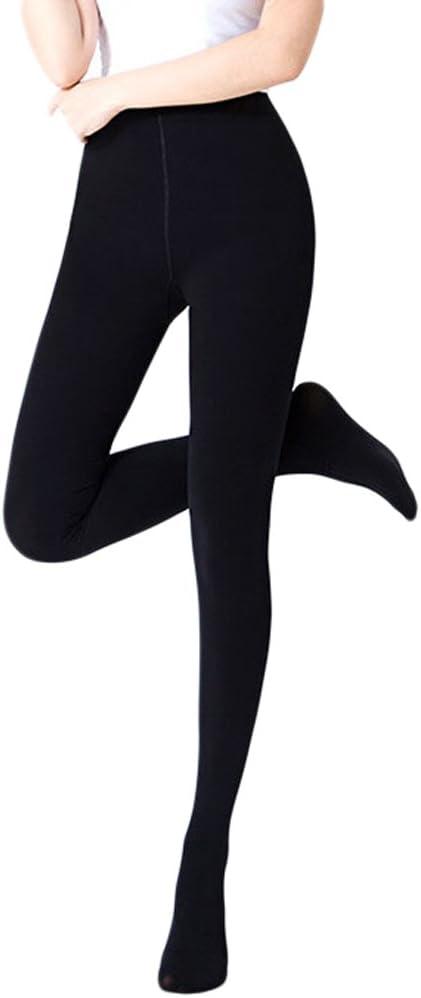Romastory Winter Warm Women Elastic Leggings Pants Fleece Lined Thick Tights S/M Size (Footed-Black)