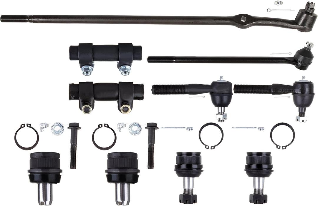 OCPTY - New 10-Piece Upper Lower Ball Joint Inner Outer Tie Rod End Adjusting Sleeve Center Link RWD 2WD Front Suspension Kit Fit 1987-1996 for Ford for F-150