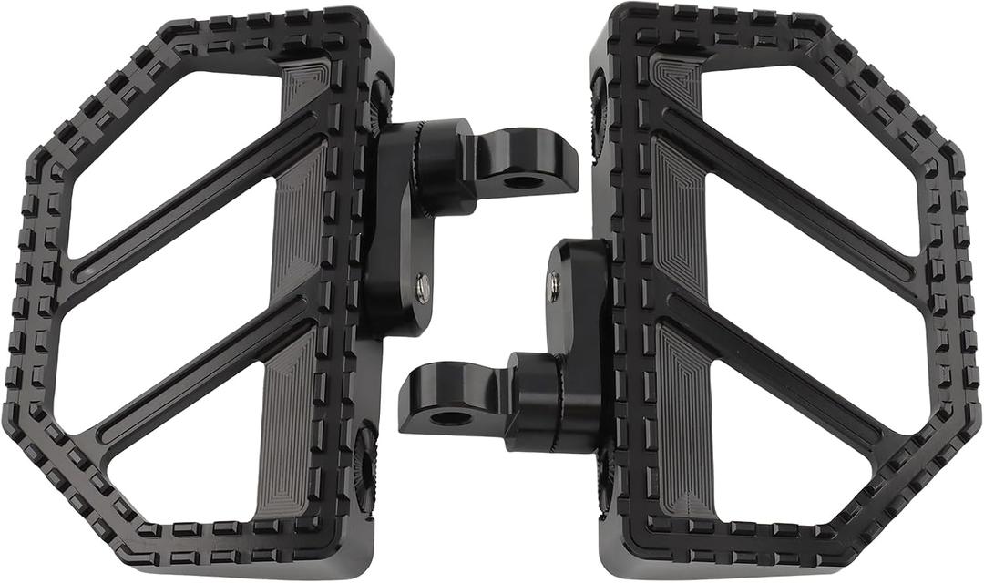Motorcycle Floorboards Mini Riot Foot Pegs Adjustable Footrests For Harley Dyna Fat Bob Touring Road Glide Road King Street Glide Electra Glide Sportster XL Softail Fat Boy 114 Universal (Black)