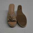 Coutgo Women's Wedge Sandals Platform Espadrille Heel Chain Slip On Casual Summer Slides (8.5, Khaki)