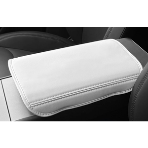 Leather Center Console Armrest Cover For Tesla Model Y Juniper 2025+ White