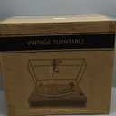 Turntable Record Player with Built-in Speakers, Vinyl Record Player Support Bluetooth Playback Auto Stop 33&45 RPM Speed RCA Line Out AUX in All-in-one Belt-Drive Turntable for Vinyl Records (Brown)