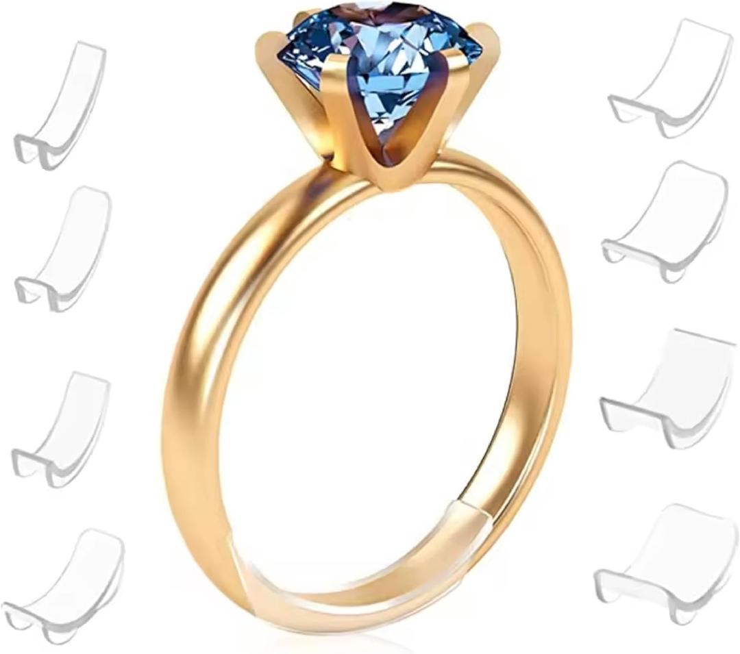 Ring Sizers for Loose Rings, Flexible Invisible Ring Size Adjusters, Anti-Slip Ring Guards for Rings, Easy to Use for Women and Men, 8 Assorted Sizes