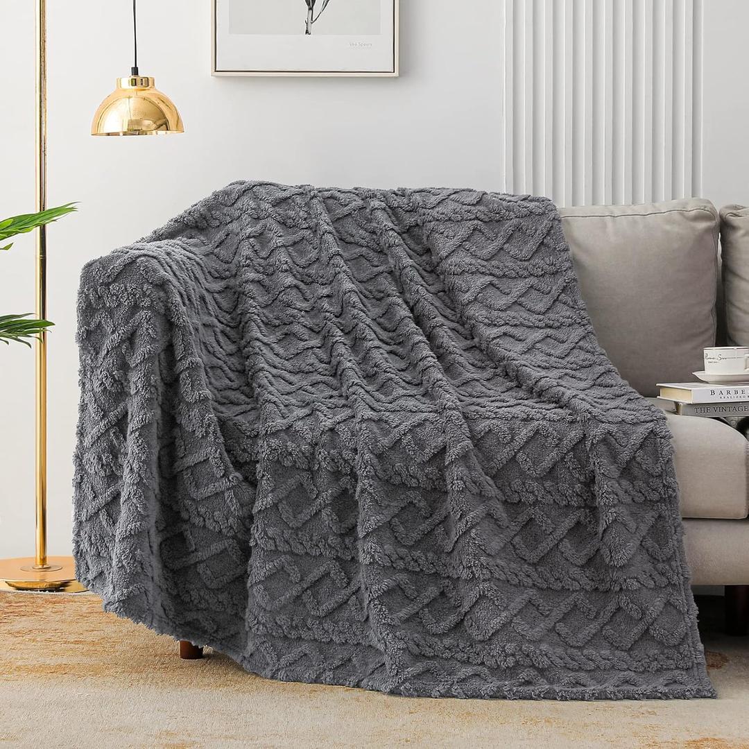 Grey Blanket With 2 Pillow Covers, 88x80 inches Bed Cover, 28x19 Pillow Covers