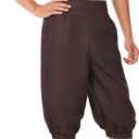 BLESSUME Retro Colonial Pants Renaissance Mens Knicker Pants Breeches (Brown, M)