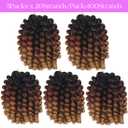 Wand Curl Crochet Braids Hair Jamaican Bounce Crochet Hair 8 Inch Wand Curl Jamaican Braids Ringlet Twist Hair Extension Crochet Hair (5 PCS, 1B/30/27)