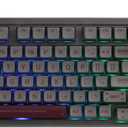 EPOMAKER RT100 97 Keys Gasket BT5.0/2.4G/USB-C Mechanical Keyboard with Customizable Display Screen, Knob, Hot Swappable Socket, 5000mAh Battery for Win/Mac(RT100 Grey, Wisteria Linear Switch)