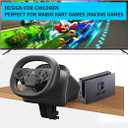 NBCP Wireless Racing Wheel with Pedal – Steering Wheel for Switch, PS4/PS3, PC, iOS, Android – 270° Rotation, Dual Vibration, Bluetooth 5.0, Race Game Controller, Black