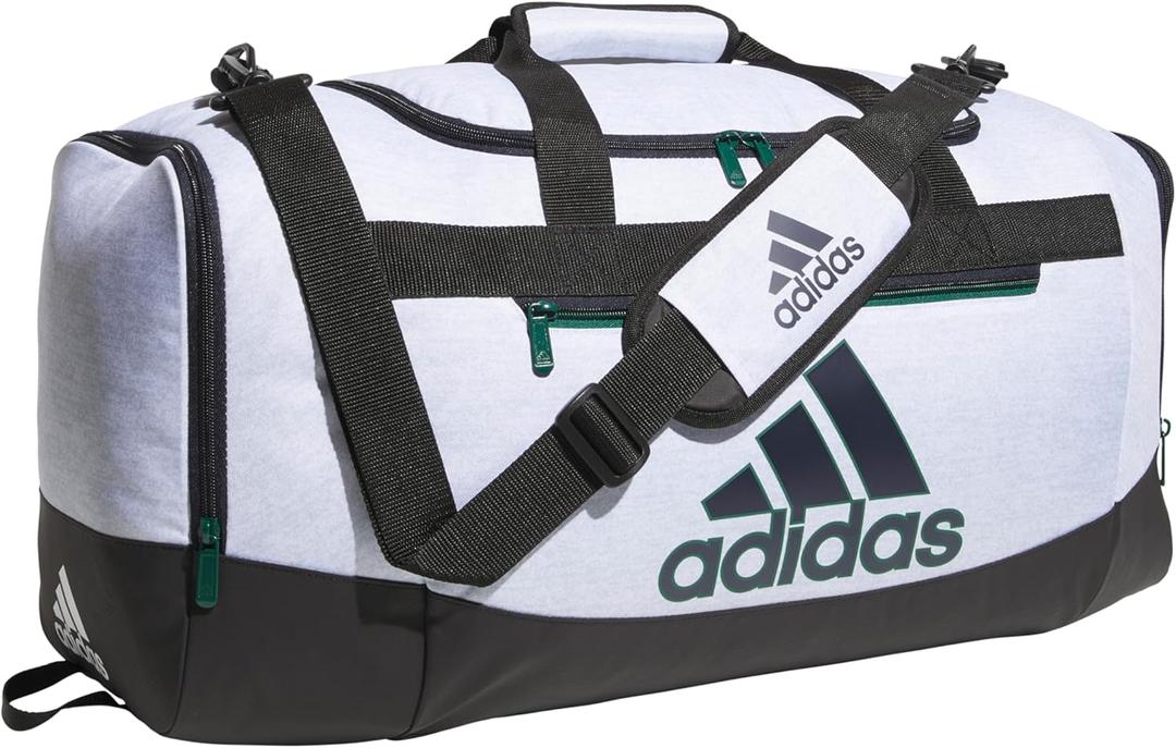 adidas Unisex Adult Defender 4.0 Gym Duffel Bag for Men and Women (Medium (66L), Jersey White/Legend Ink Blue/Black)