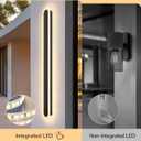 EDISHINE Upgraded 47.2" Modern Outdoor Wall Light, Dimmable & 3 CCT, LED Linear Exterior Wall Light, IP65 Waterproof, Oval Long Outside Wall Sconce for Garage, Porch, 2 Pack