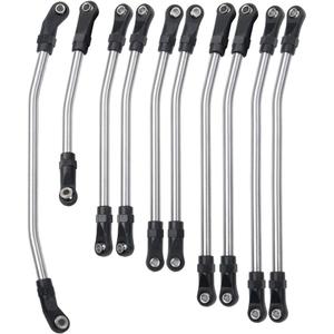 RCLions Stainless Steel Link Rod Linkage 313mm Wheelbase for Axial SCX10 II 90046 1/10 Crawler Car Upgrade Parts