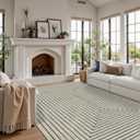 Latte&Fog 5x7 Area Rugs for Living Room Bedroom, Beige Modern Abstract Washable Rug, Boho Non Slip Low Pile Carpet for Indoor Dining Room, Office, Dorm, Classroom, Farmhouse and Kids Room - Beige