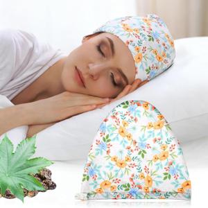 Castor Oil Pack Wrap for Head, Reusable Castor Oil Pack Wrap Organic Cotton for Women Sleeping，Castor Oil Pack Kit for Thinning, Balding, Dry and Damaged Hair M(Oil Not Included) M