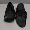 Black Slip-on Jazz Shoes Elastic Leather Sole Dance for Men Womens (13.5W / 12.5M)