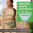 Gaiam Altitude Waist Pack - Storage Belt Bag for Women And Men - Adjustable Belt With Lightweight Pouch For Storing Essentials (One Size, Morning Dew)
