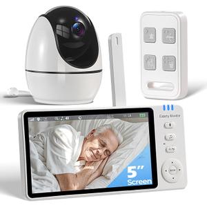 Elderly Monitor with Camera and Audio, Two-Way Talk Baby Monitors for Elderly Care, Call Button, Med Reminder Camera for Elderly Monitoring, for Seniors, Dementia Patients (No WiFi)