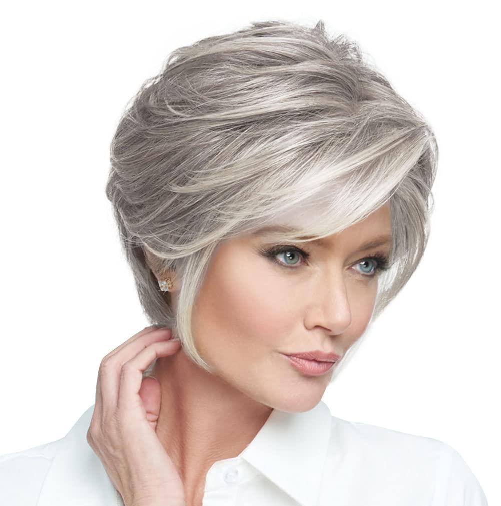 Raquel Welch Go To Style Versatile Flattering Short Shag Wig by Hairuwear, Average Cap, RL56/60 Silver