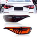 Tail Lights Assembly for Honda Civic 11th Gen 2022 2023 2024, Smoked Len LED Taillight Assembly Fit for 11th Gen Civic Sedan Rear Lamp with Animation DRL Sequential Indicator(Red)