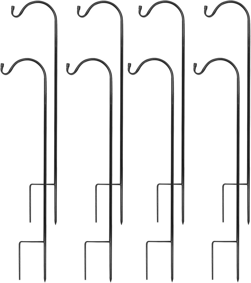 Urban Deco 8PK Heavy Duty Shepherds Hook, 37' Inch Tall Adjustable Height Shepards Hooks for Outdoors, Plant Hangers Garden Stakes, Plant Hooks Pole for Wedding, Garden, Outdoors