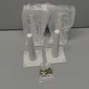 4pcs 4 3/4 inch (12cm) White Metal Furniture Legs, Straight Metal Cabinet Legs with Level Feet
