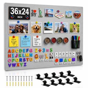 RemixOri 36" x 24" Magnetic Board for Wall, Heavy Duty, Steel Color