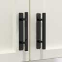 HOMOTEK 3 Pack Self-Adhesive Sliding Closet Door Handles Instant Self-Stick Cabinet Drawer Handles, Stick-On Kitchen Cabinet Pulls Furniture Handles- 5 Inch, No-Drill, Black