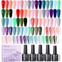 GELLEN 24pcs Gel Nail Polish Set, 20 Colors UV Gel Polish Red Blue Green Hema TMPTA TPO 3-free with Base Coat and Glossy Matte Cateye Top Coat, All Seasons NailGel for Christmas Gift Women Girls