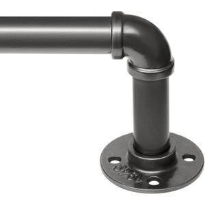 Zeerobee Curtain Rods for Windows 48 to 84, 1 Inch Industrial Wrap Around Curtain Rod, Indoor/Outdoor Room Divider Adjustable Drapery Pole, 48"-86", Grey