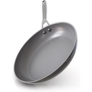 Ninja Ceramic Pro 12" Fry Pan, Non-Stick Pan, Nontoxic, PTFE Free, Ceramic Coated, Stainless Steel Handle, Stove and Oven Safe to 550°F, All Stovetops & Induction Compatible, Black, CW30030BK