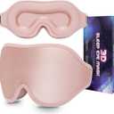 Sleep Mask 100% Light Blocking Eye Mask for Sleeping 3D Memory Foam Eye Covers with Adjustable Strap Night Blindfold for Women Pink
