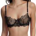 Skarlett Blue Women's Minx Balconette T-Shirt Bra 322100 (38D, Black/Rose Gold)