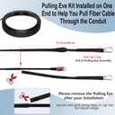 FLYPROFiber- OM4 Outdoor Fiber Optic Patch Cable 200m/656ft, OM4 LC to LC Armored Fiber with Pulling Eye Kit, Direct Burial, Industrial TPU, 40G/100G, 50/125um, Uniboot Duplex Multimode, OD-5mm
