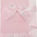 American Baby Company Fleece Blanket (30" x 40") with Silk-Like Satin Trim, Soft, Warm & Cozy, Pink, for Boys and Girls, Perfect for Baby Carrier, Stroller, Travel and Gifting (30x40 Inch (Pack of 1))