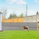 Reinforced 42" Extra Tall Pet Gate 155" Extra Wide Retractable Baby Gate with Support Rods - Prevent Crawling Under, Indoor/Outdoor Mesh Safety Gate Extra Wide Dog Gate Tall Baby Gates for Dogs, Gray