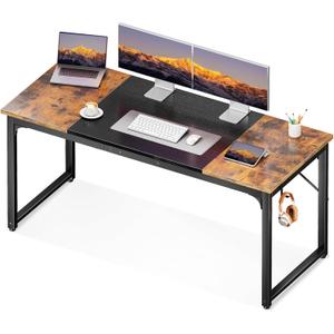 Coleshome 63 Inch Computer Desk, Modern Simple Style Desk for Home Office, Study Student Writing Desk, Vintage and Black
