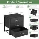 BOLUO Closet Drawers Black 3 Drawer Dresser for Closet Organizers and Storage Bedroom Dorm Modern (L (15.7"D x 21.1"W x 23.4"H))
