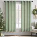 Light Sage Linen Curtains 72 Inch Length for Bedroom 2 Panels Grommet Light Filter Linen Textured Semi Sheer Opaque Sage Green Curtains for Living Room Bay Window Cottage Farmhouse 6FT 6 FT Long 52x72