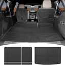 Utiiy Cargo Liner with Seatback Cover Fit for 2021-2025 Chevy Suburban/GMC Yukon XL 3rd Row Seats Cargo Mat TPE Trunk Mat Trunk Liner for Chevrolet Suburban Accessories(Cargo Mat+Seat Back Cover)