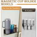 Black 4 Pack Magnetic Cup Holder for Fridge 30 & 40 oz Tumbler - Heavy Duty, Car & Office Mount - Water Bottle Organizer for Metal Surfaces - No Drill Cup Accessories (Strong Hold, 4 PCS)