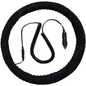 Heated Steering Wheel Cover, Auto Hand Car Steering Wheel Cover Heater for Winter, 12V Heated Auto Steering Wheel Protector Cover, Outer Diameter for Standard-Size Car (Black)